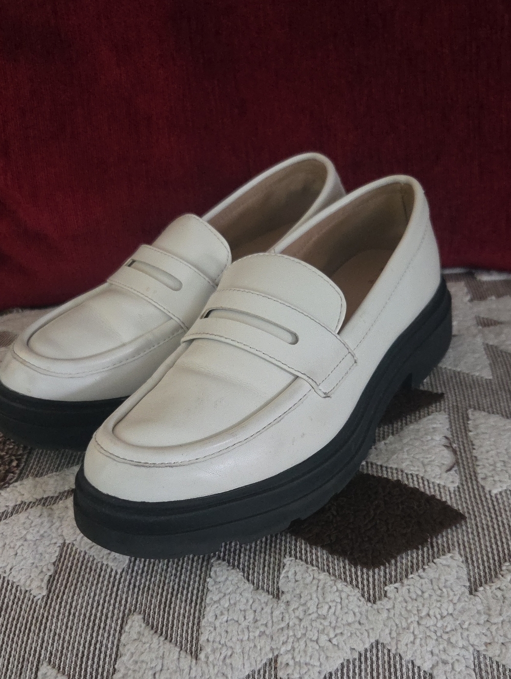 White Platform Loafers (8.5)